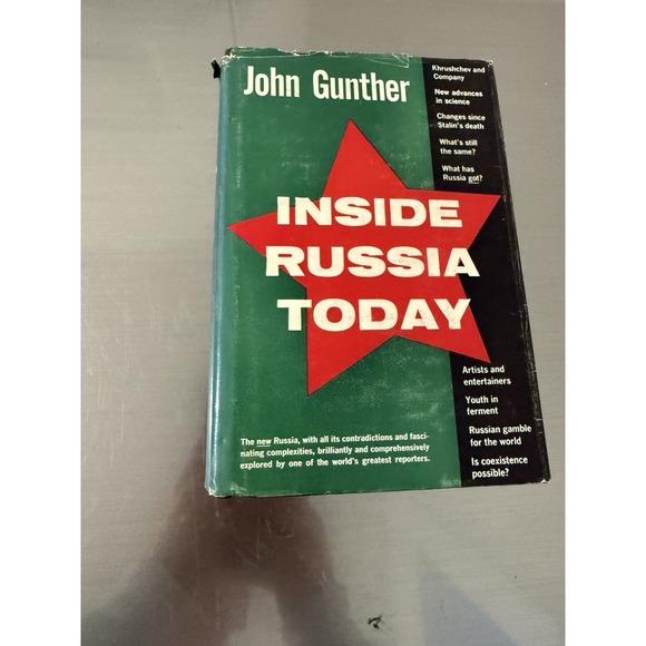 Inside Russia Today John Gunther 1958 Vintage Hardcover Cold War History - Picture 2 of 7